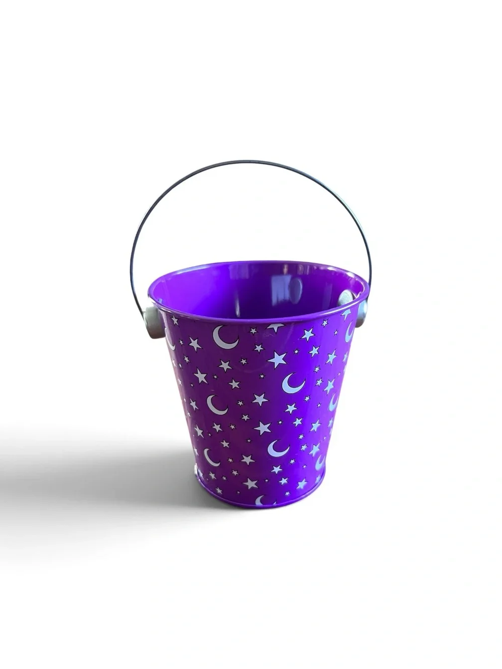 Small Purple Moon & Stars Metal Pail Bucket